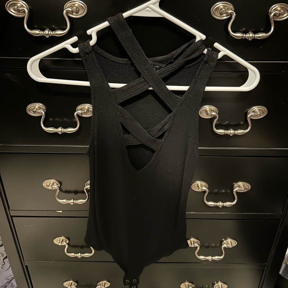 Express black crisscross bodysuit